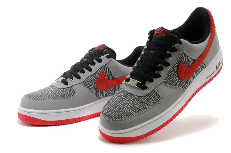 chaussures nike air force les nouveaux hommes de leopard rouge gris (3)